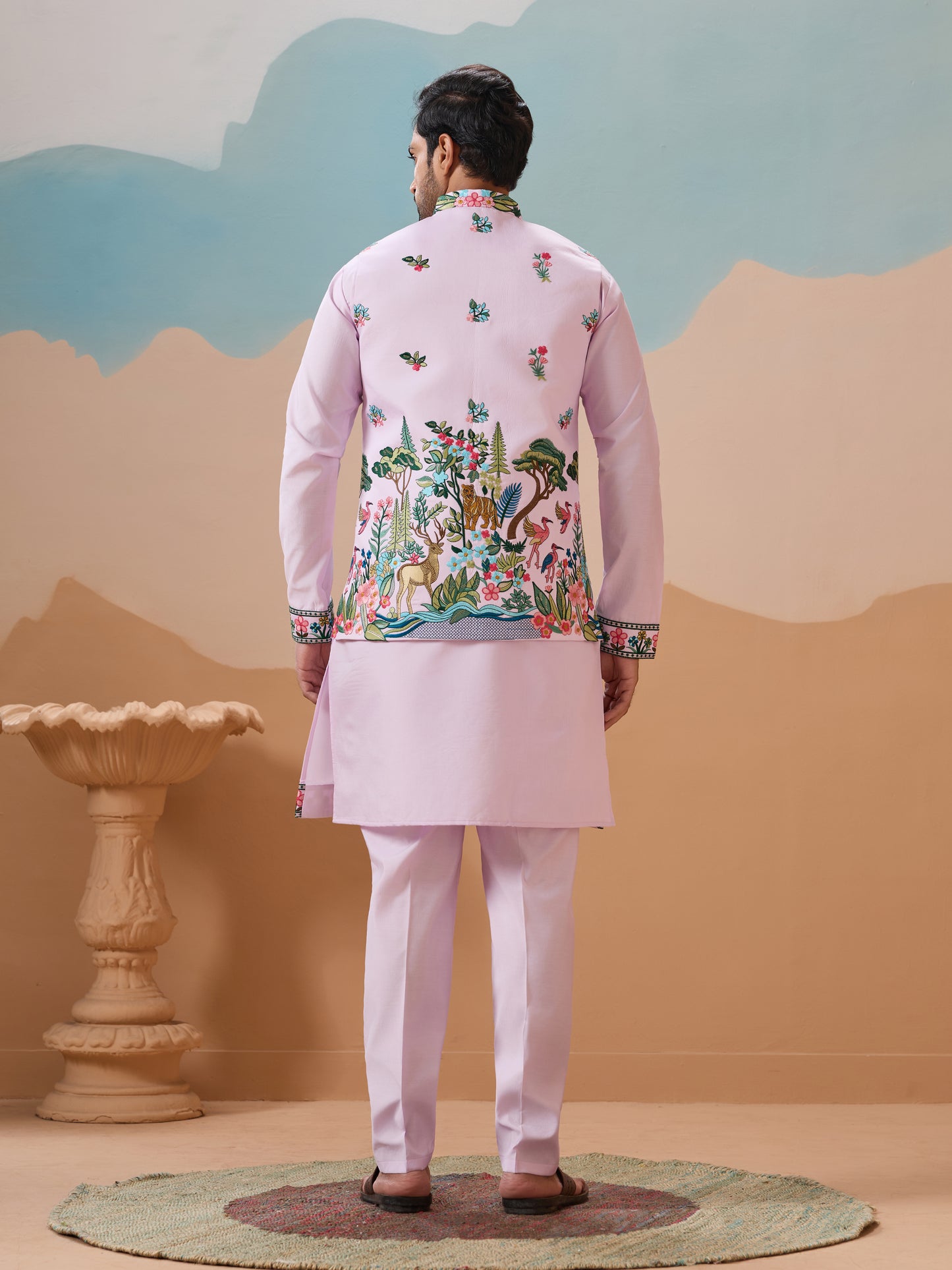 Vantara Design Luxury Lavender Mens Wear Koti Kurta