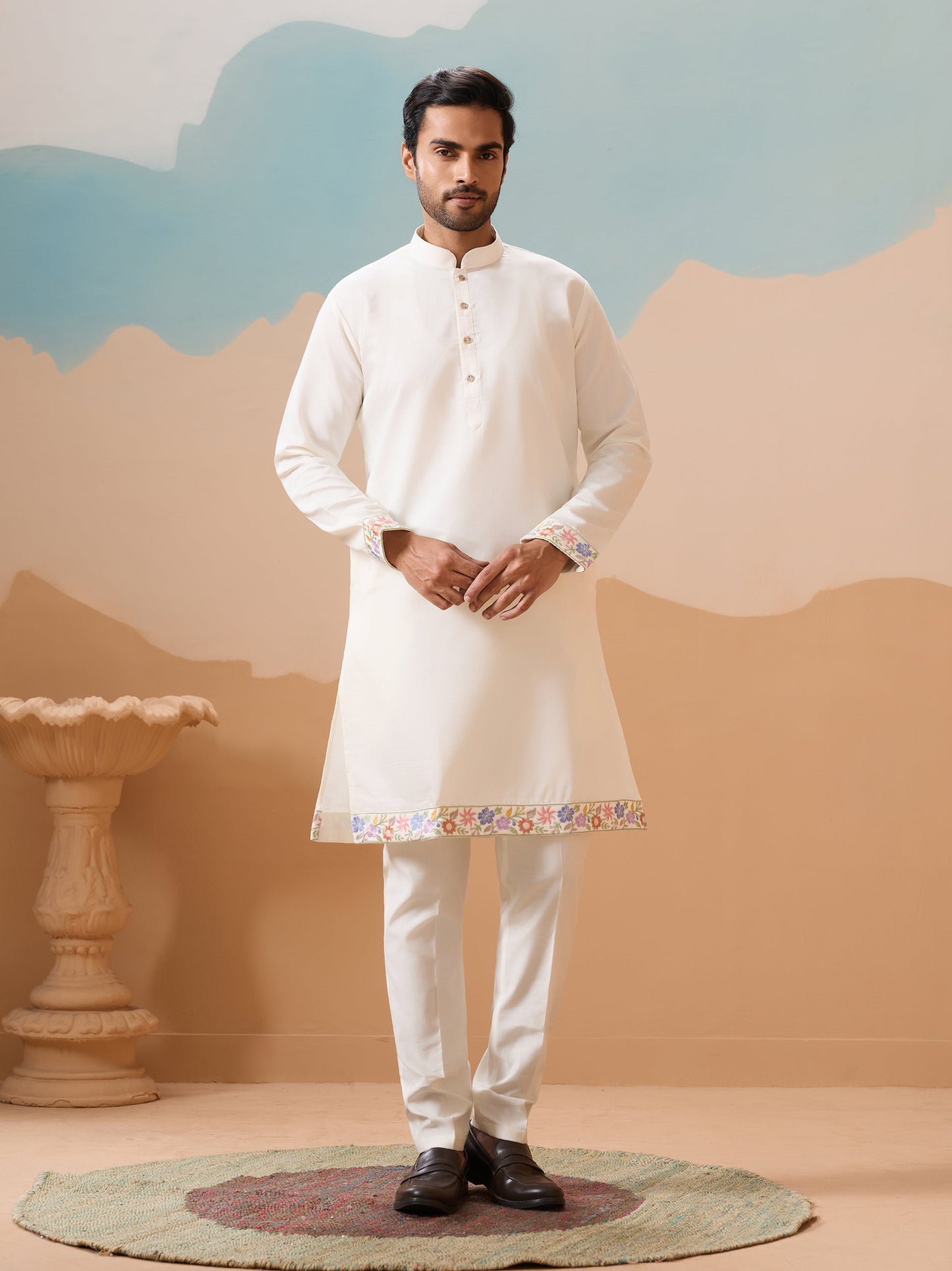 Traditional Mens Wear Kurta Jacket and Pant Outfit for Weddings