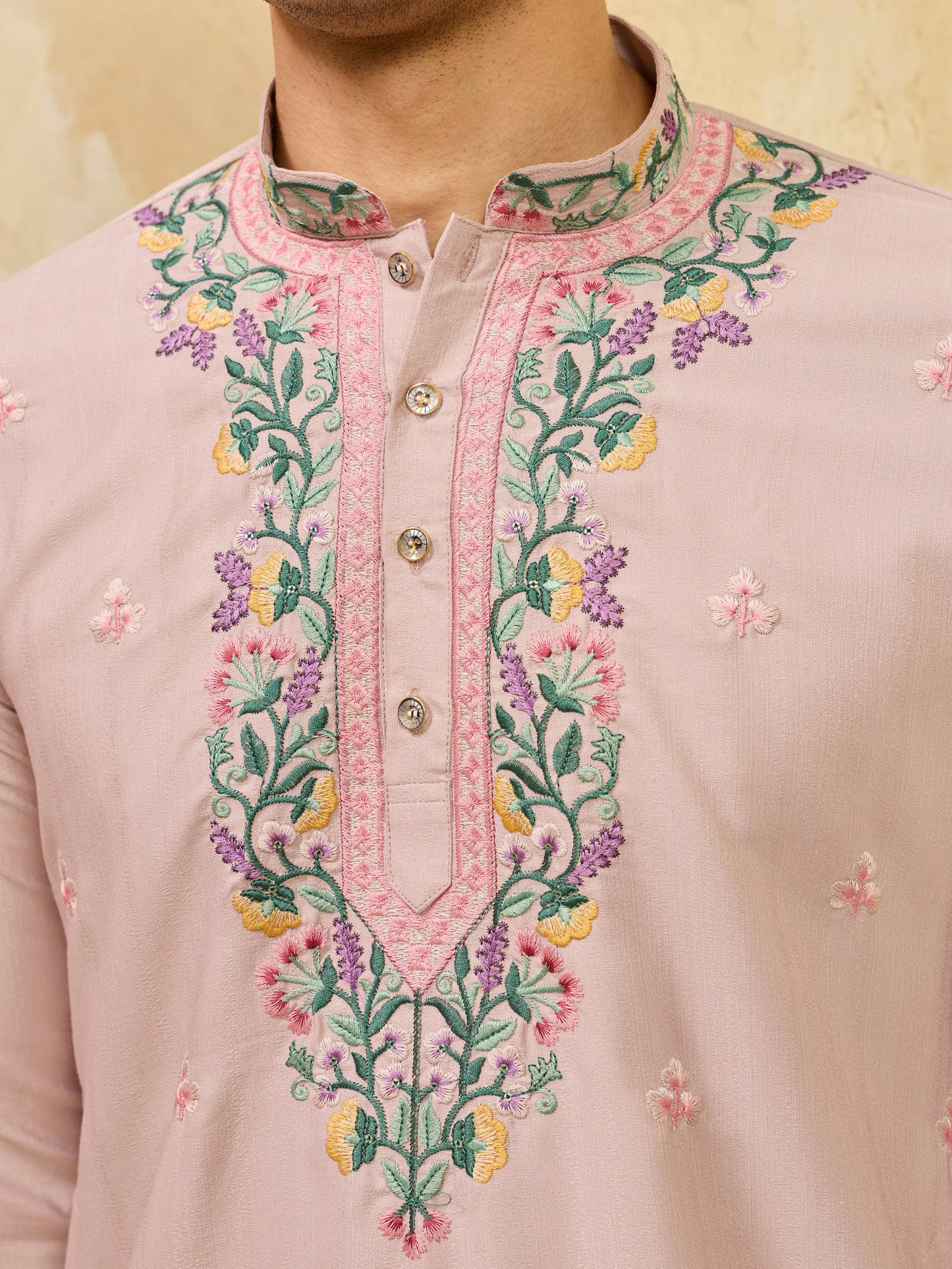 Peach Ethnic Designer Kurta Set with Pant for Festive Wear