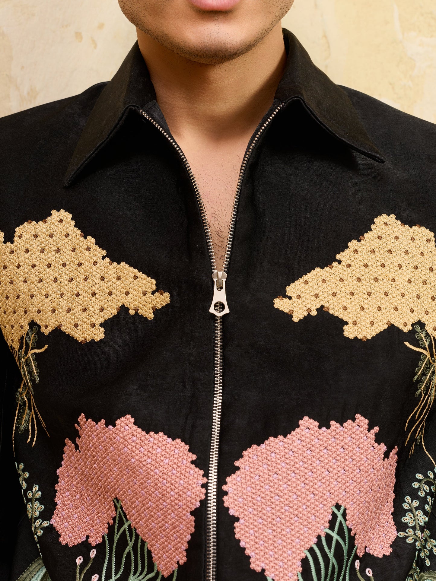 Luxury Black Bomber Jacket with Pant for Men Wedding Wear