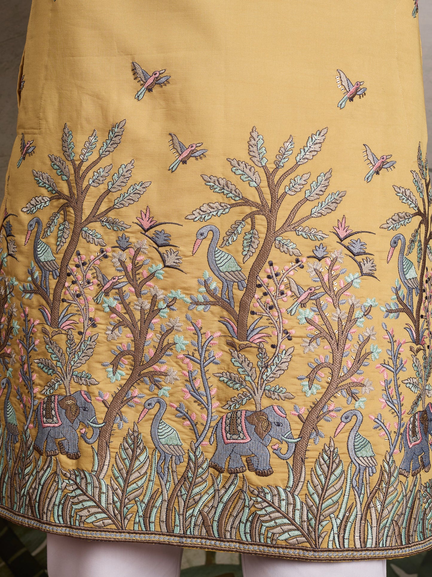 Haldi Ceremony Special Yellow Embroidered Kurta for Men
