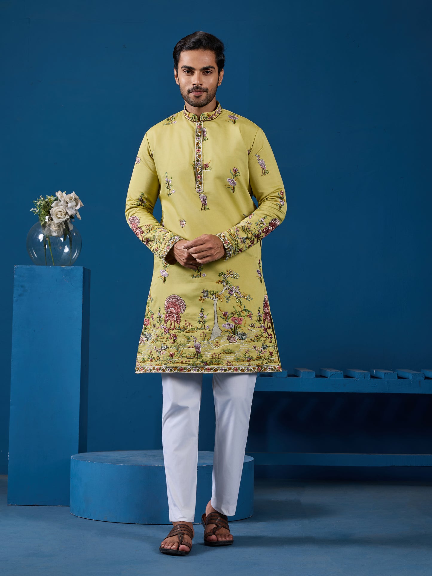 Haldi Special Yellow Outfit Kurta for Mens Wear Collection