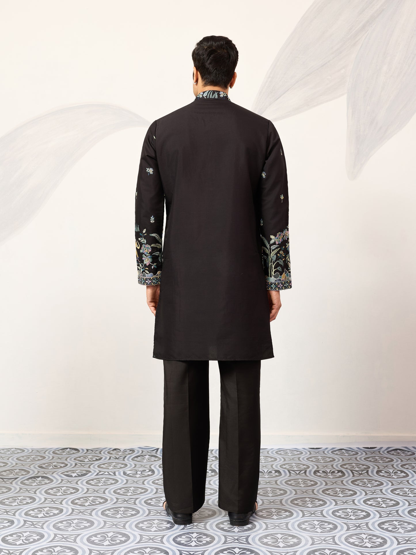 Special Wedding Celebration Ethnic Black Kurta for Mens Wear