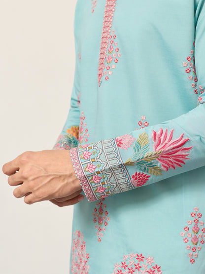 Sky Look Embroidered Work Ready made Mens Wear Kurta