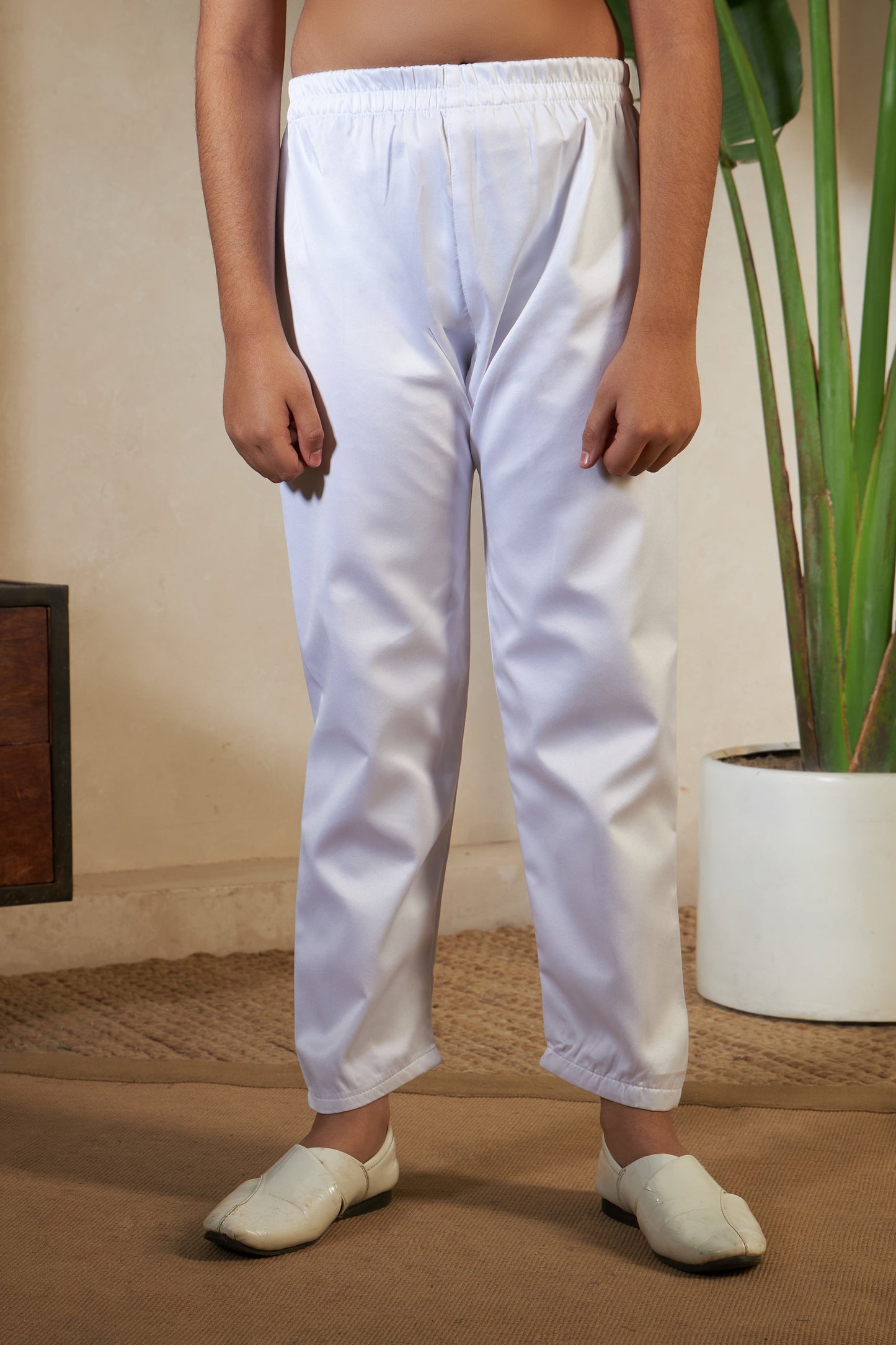 White Malai Satin Silk Embroidered Kurta with Jacket Set for Boys