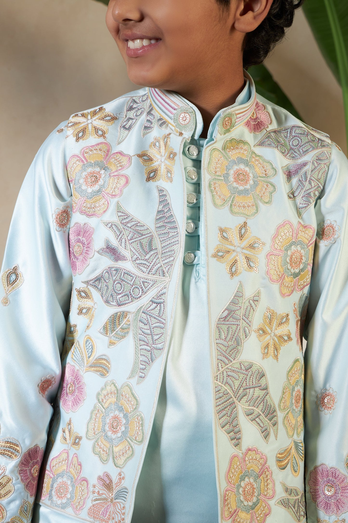 Pista Green Embroidered Carnival Set for Boys