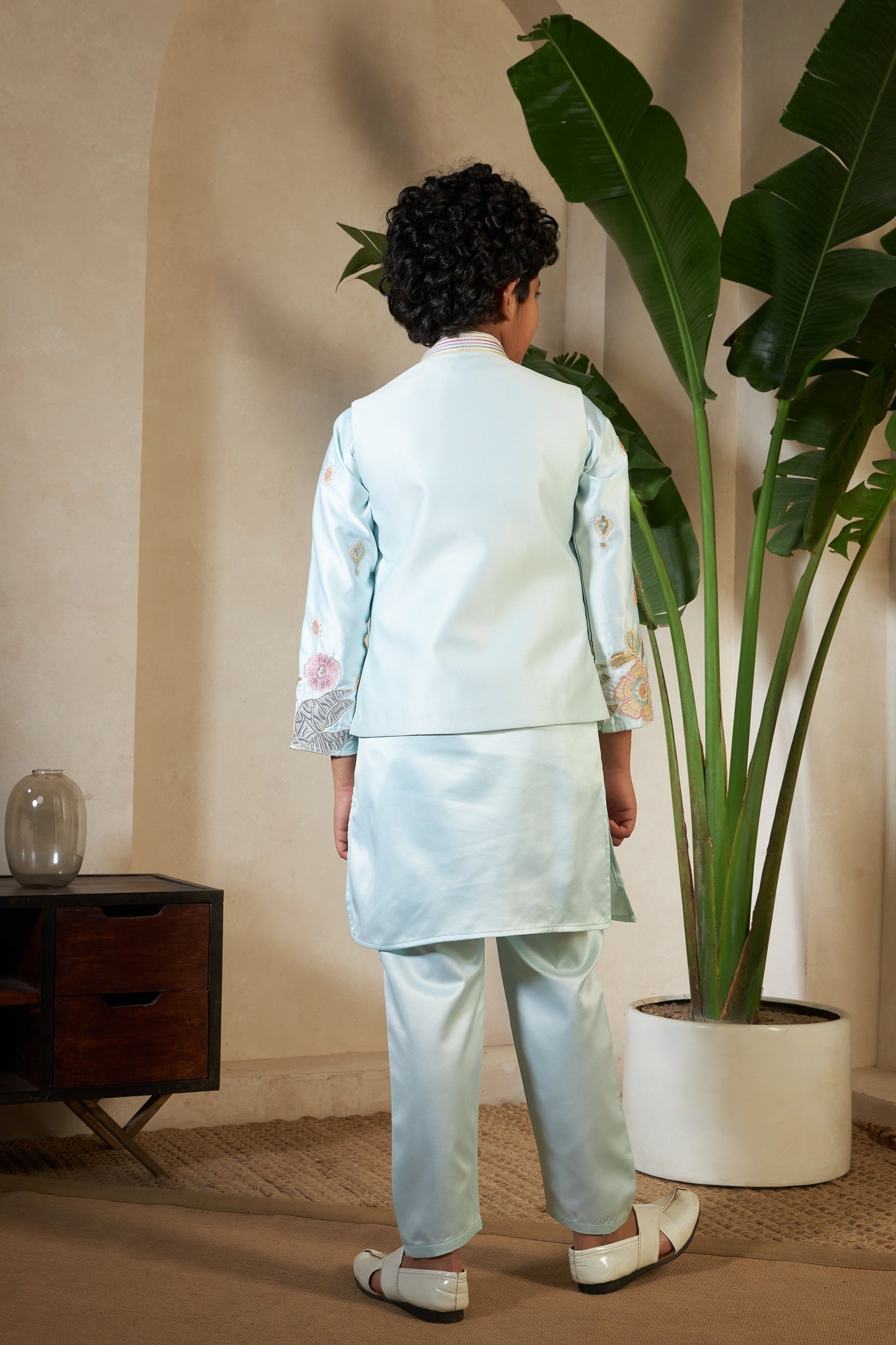Pista Green Embroidered Carnival Set for Boys