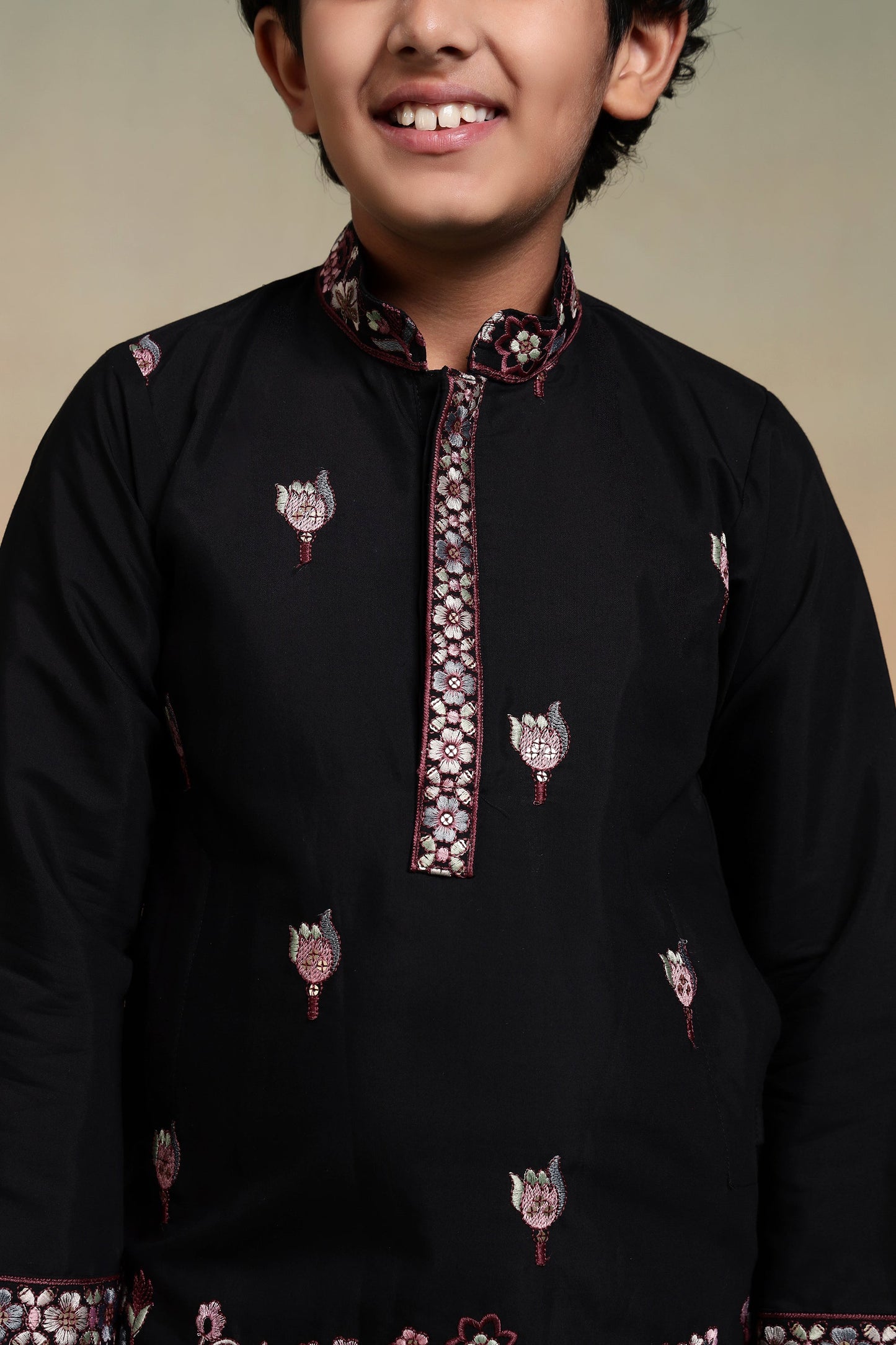 Magic Black Thread Sequence Work Kurta Pant Set For Wedding
