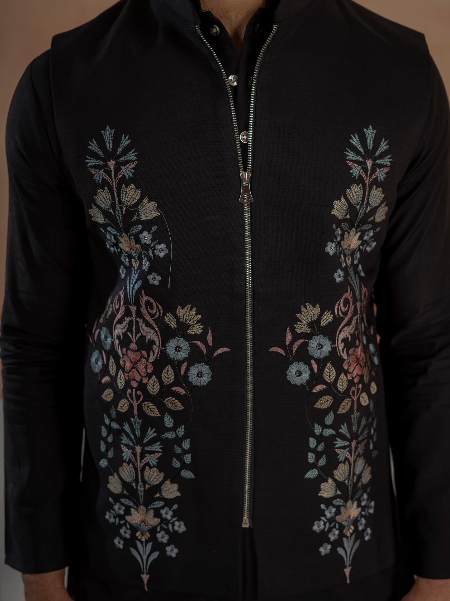 Premium Black Color Special Koti Kurta Set for Mens Wear