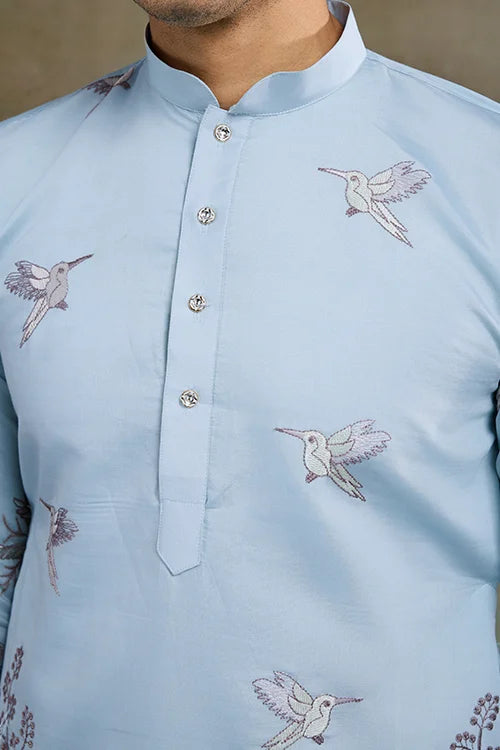 Traditional Sky Blue Wedding designer kurta for men usa